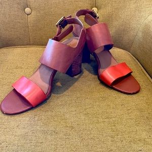 Franco sarto wood block heel sandals!